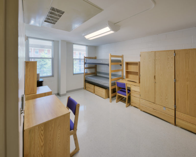 ECU Scott Residence Hall Interior Dorm Room - Barnhill Contracting Company