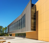 Health Sciences Classroom Lab Construction Wake Tech Building H Exterior Side Curve