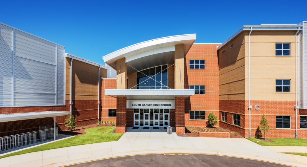 South Garner High School Front Exterior - Barnhill Contracting Company