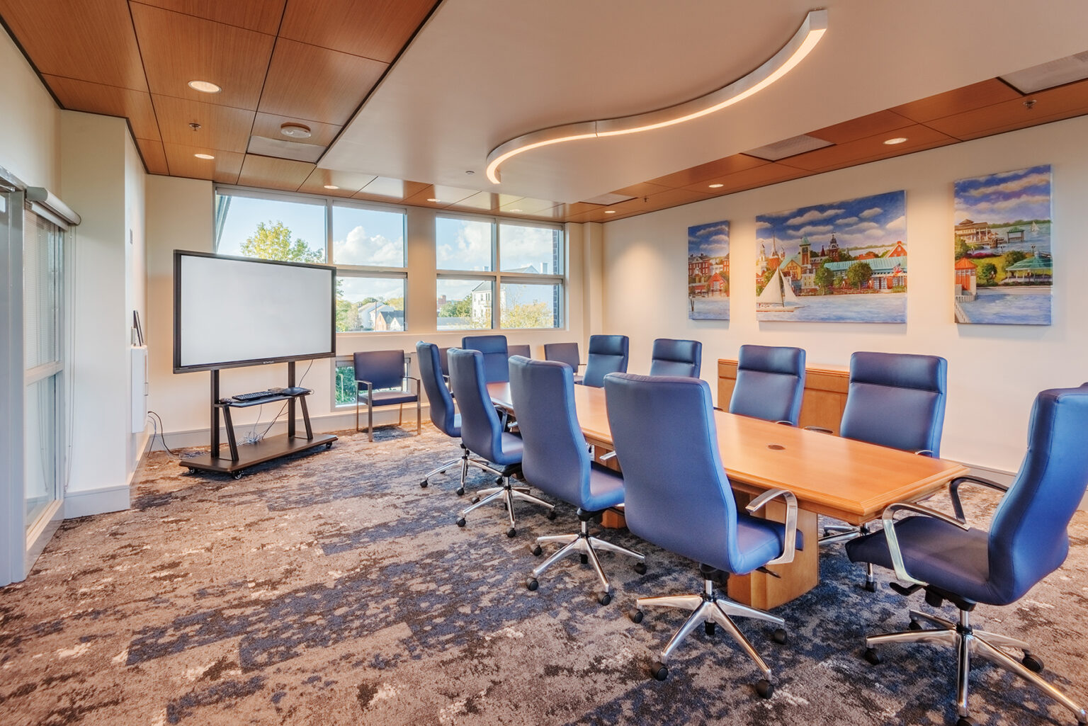 Modern conference room at New Bern Riverfront Convention Center