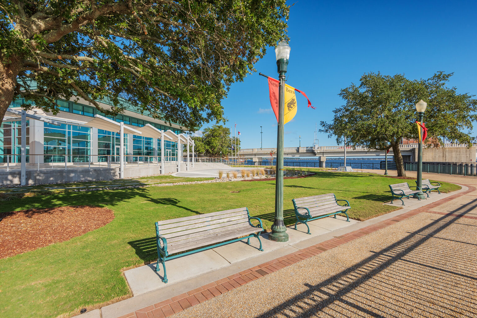 Exterior of New Bern Riverfront Convention Center Barnhill